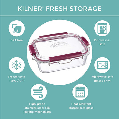 Realizzato in resistente vetro borosilicato, questo contenitore è adatto al congelatore, al forno e al microonde (solo basi).La capacità di questo contenitore è di 0,35 litri/350 ml, perfetta per conservare piccole porzioni di frutta e verdura. Dimensioni: cm14,5 x 12,5 x h 6,8. In negozio e online su tuttochic.live