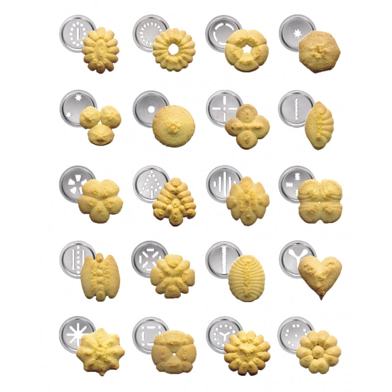 Biscuits è la pressa per fare i biscotti fatti in casa. Con pochi semplici gesti crei 20 diverse forme e 2 misure di biscotti, da decorare a piacere. Ti farà riscoprire il gusto, il profumo e la genuinità dei biscotti appena sfornati.  Dimensioni: cm 12 × 6 × 21.5 h, colore rosso. In negozio e online su tuttochic.live