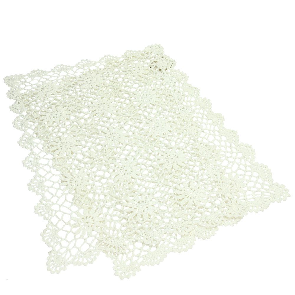 Set di 2 tovagliette rettangolari in cotone inamidato effetto pizzo. Dimensioni: cm 39 x 45. In negozio e online su tuttochic.live