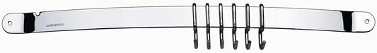 Barra appendi mestoli standard da parete in acciaio inox. Larghezza 42,5 cm con 6 ganci. Lavabile in lavastoviglie. In negozio e online su tuttochic.live