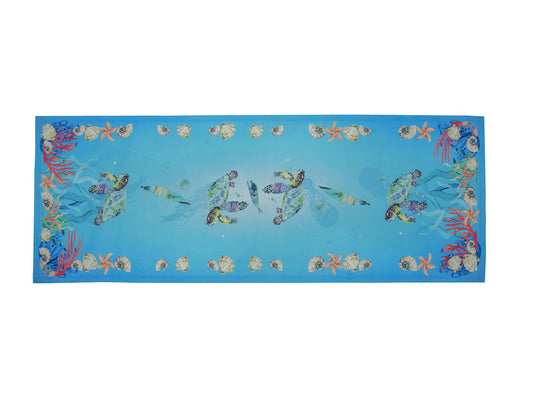 Runner in puro cotone con decoro marino "Sorrento" Dimensioni: cm 50 x 150 Made in Italy. In negozio e online su tuttochic.live