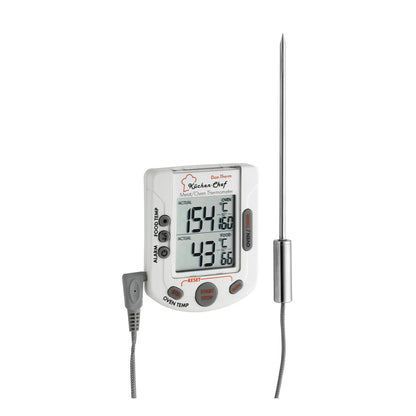  il termometro digitale 2 in 1 per grill / arrosti non solo ti informa sulla temperatura interna attuale, ma anche sulla temperatura esatta del tuo forno. Un segnale acustico avvisa che sono state raggiunte le temperature desiderate. In negozio e online su tuttochic.live